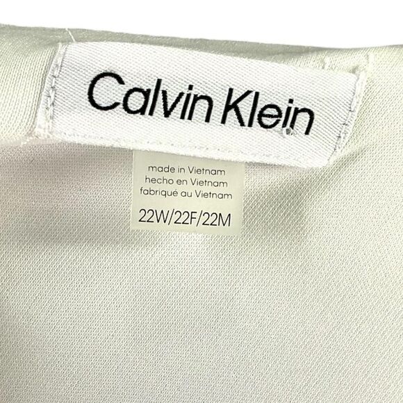 Calvin Klein Sheath Dress Womens 22W White Knit Tulip Sleeve Plus Size NEW - Picture 7 of 9
